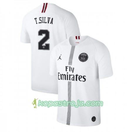 Billiga Fotbollströjor Paris Saint-Germain Thiago Silva 2 Jodan Vit Tredje tröja 2018/19 Kortärmad